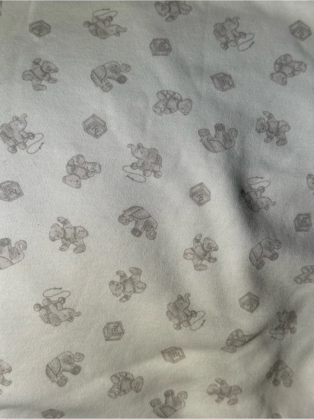 Ralph Lauren Reversible White and Light Gray Baby Blanket